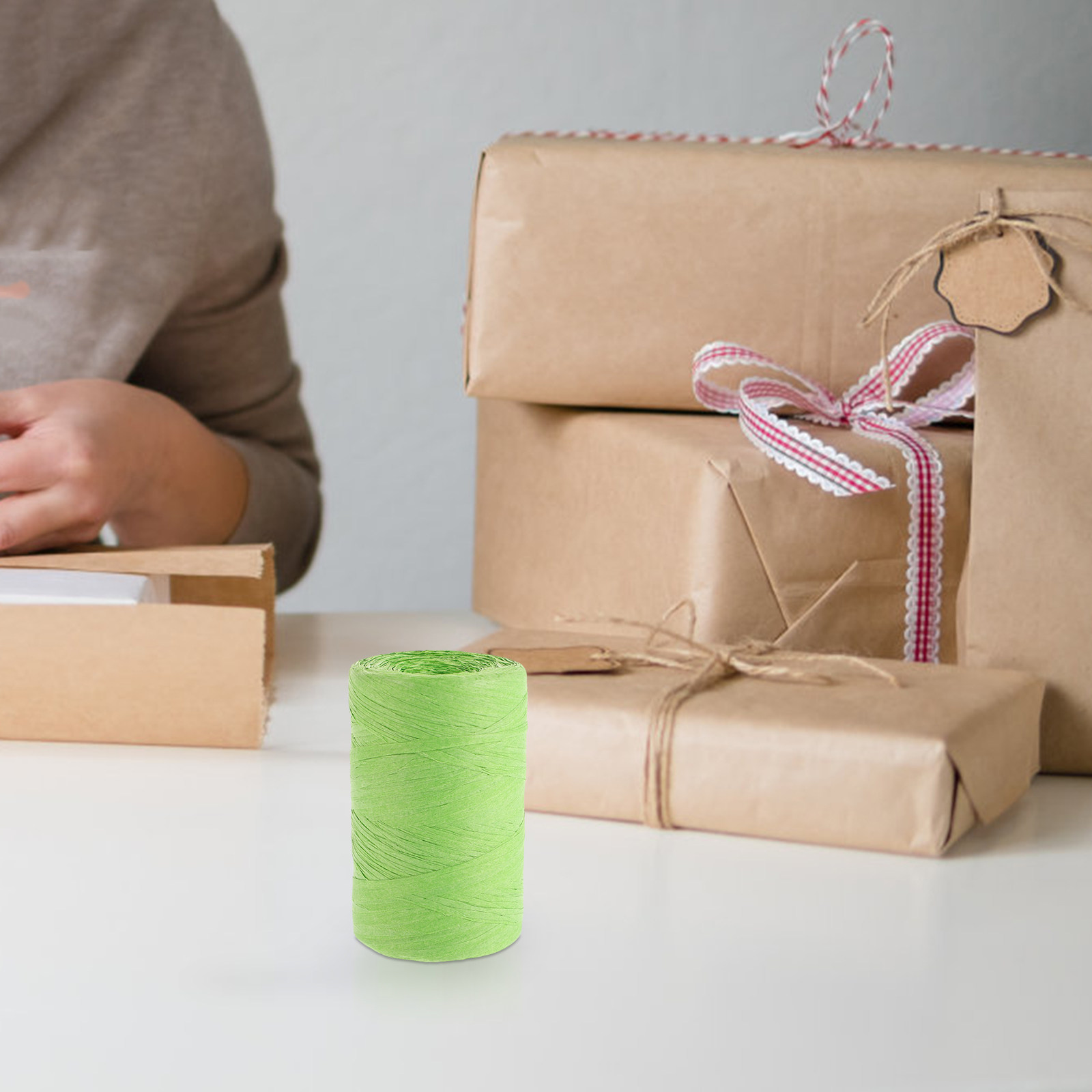 Papercraft Supply Ribbon - Raffia Paper Colored Flat String Packing