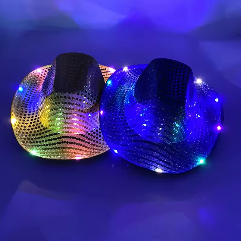 Blinky LED Light Cowboy Cowgir - Party Hat Cone 评论和价格