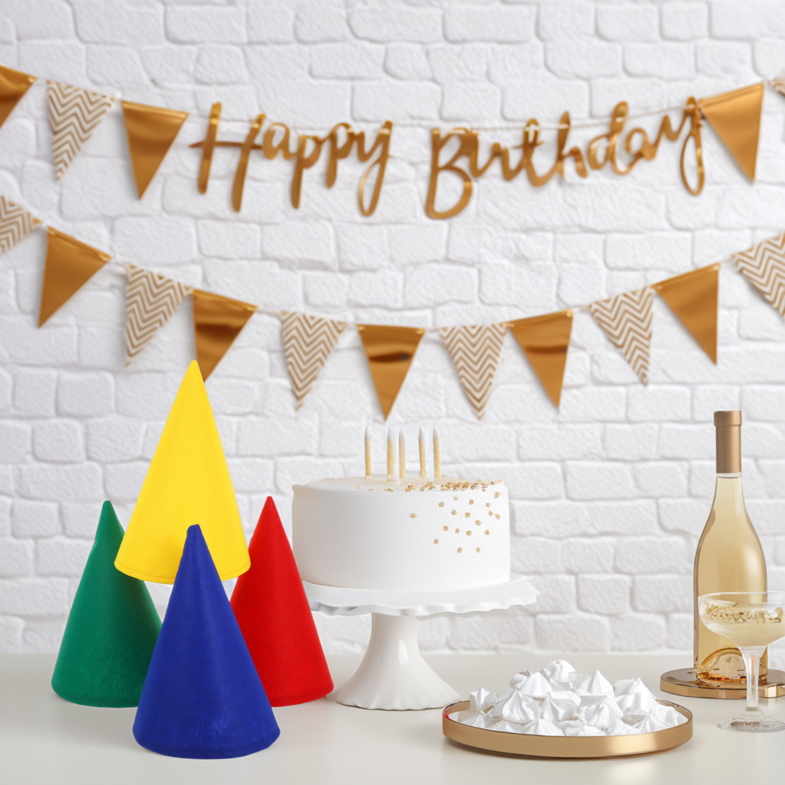 4Pcs Felt Cone Gnome Hats Soft - Party Hat Cone 评论和价格