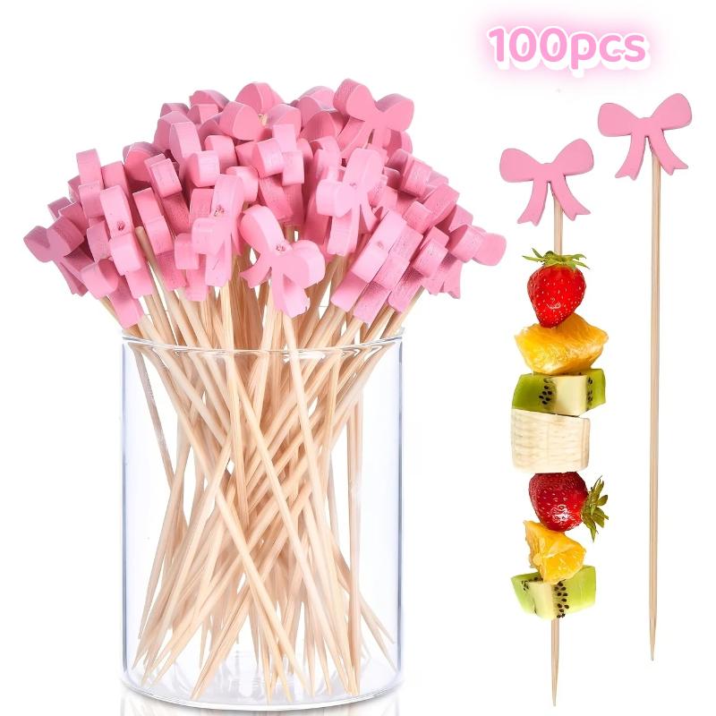 Wooden Bow Cocktail Picks 100P - Centerpiece Stick 评论和价格