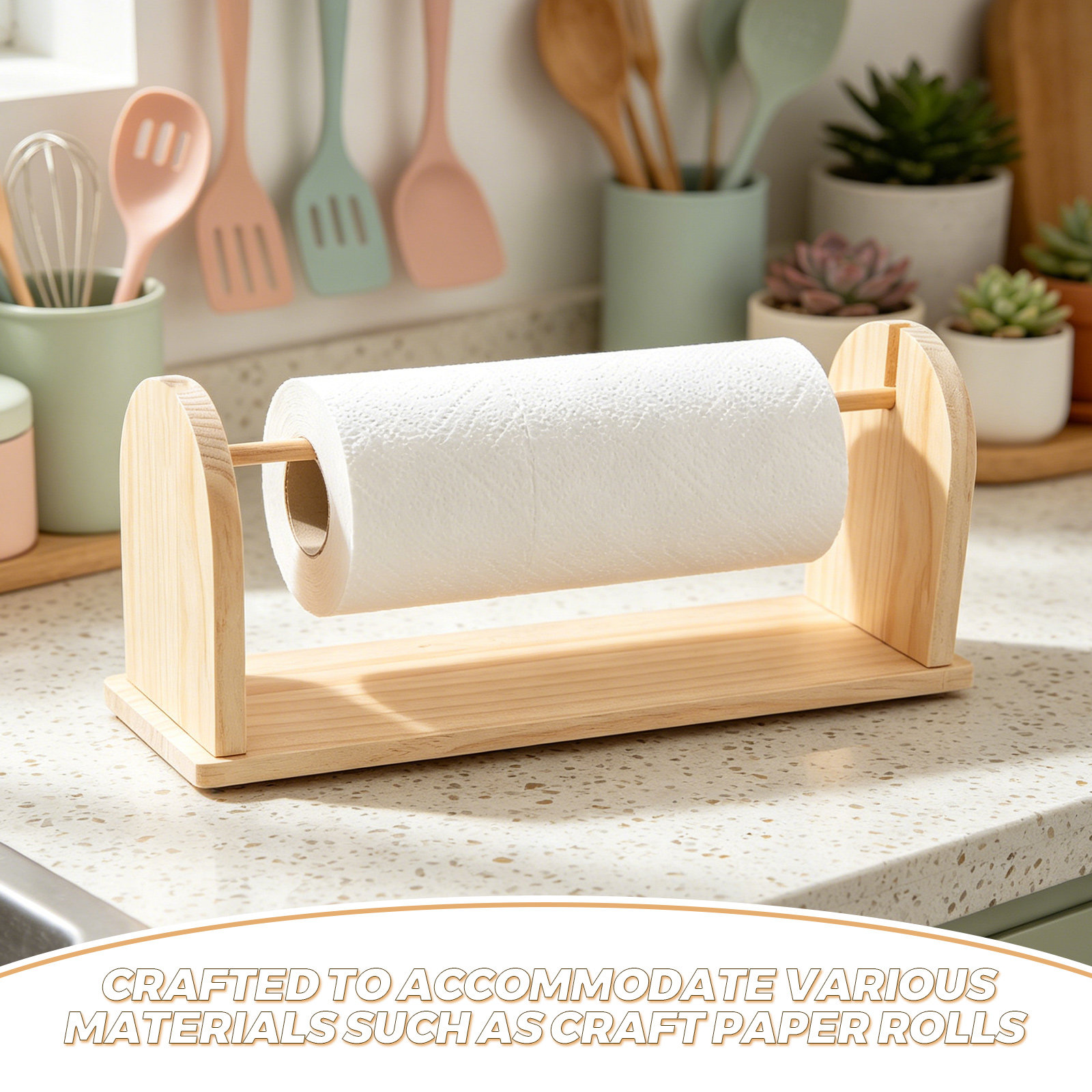 Wooden Tabletop Easel Paper Ro - Papercraft Supply Ribbon 评论和价格