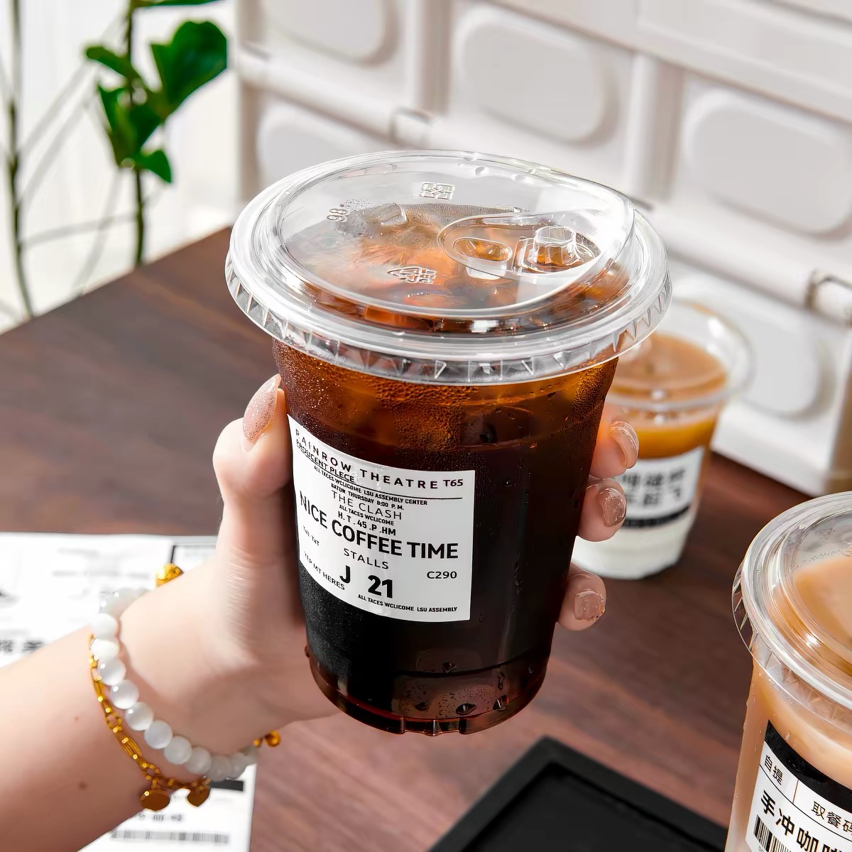 Disposable Coffee Cups, Cold D - Plastic Cup 50Pcs 评论和价格
