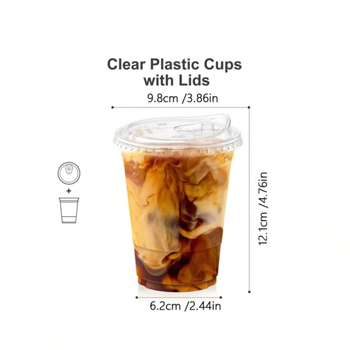 Disposable Coffee Cups, Cold D - Plastic Cup 50Pcs 评论和价格