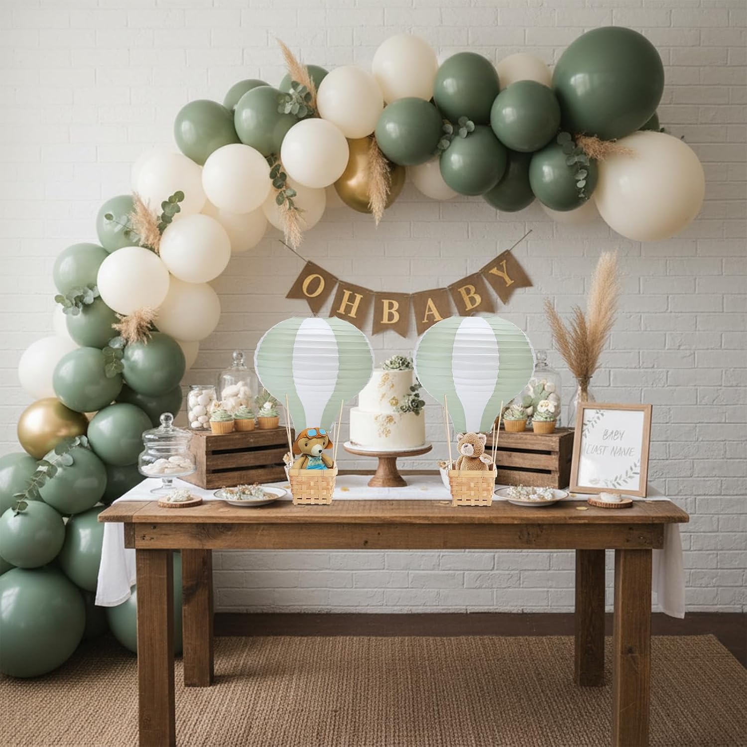 6-24PCS Sage Paper Lanterns Bi - Centerpiece Stick 评论和价格