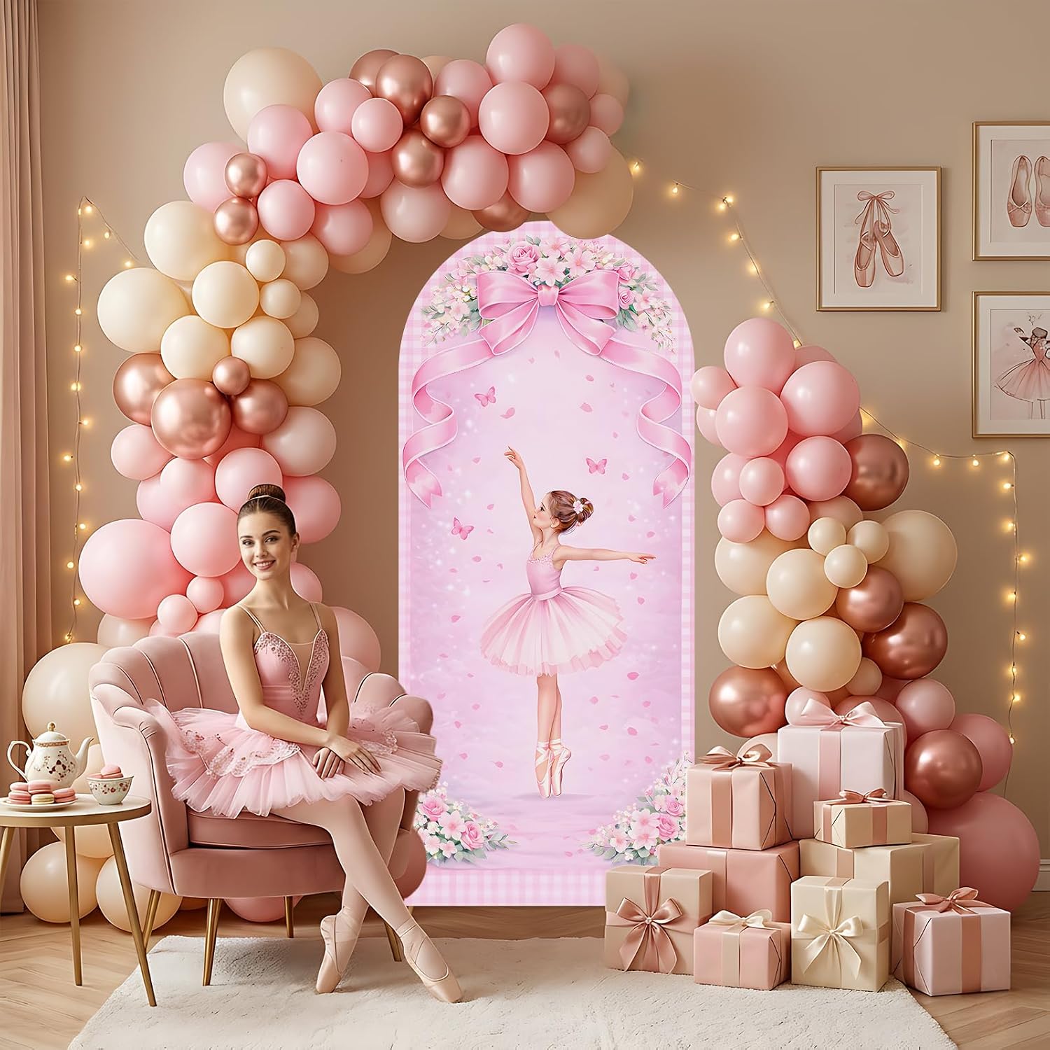 Custom 2-sided Ballerina Arch  - Dessert Table Backdrop 评论和价格
