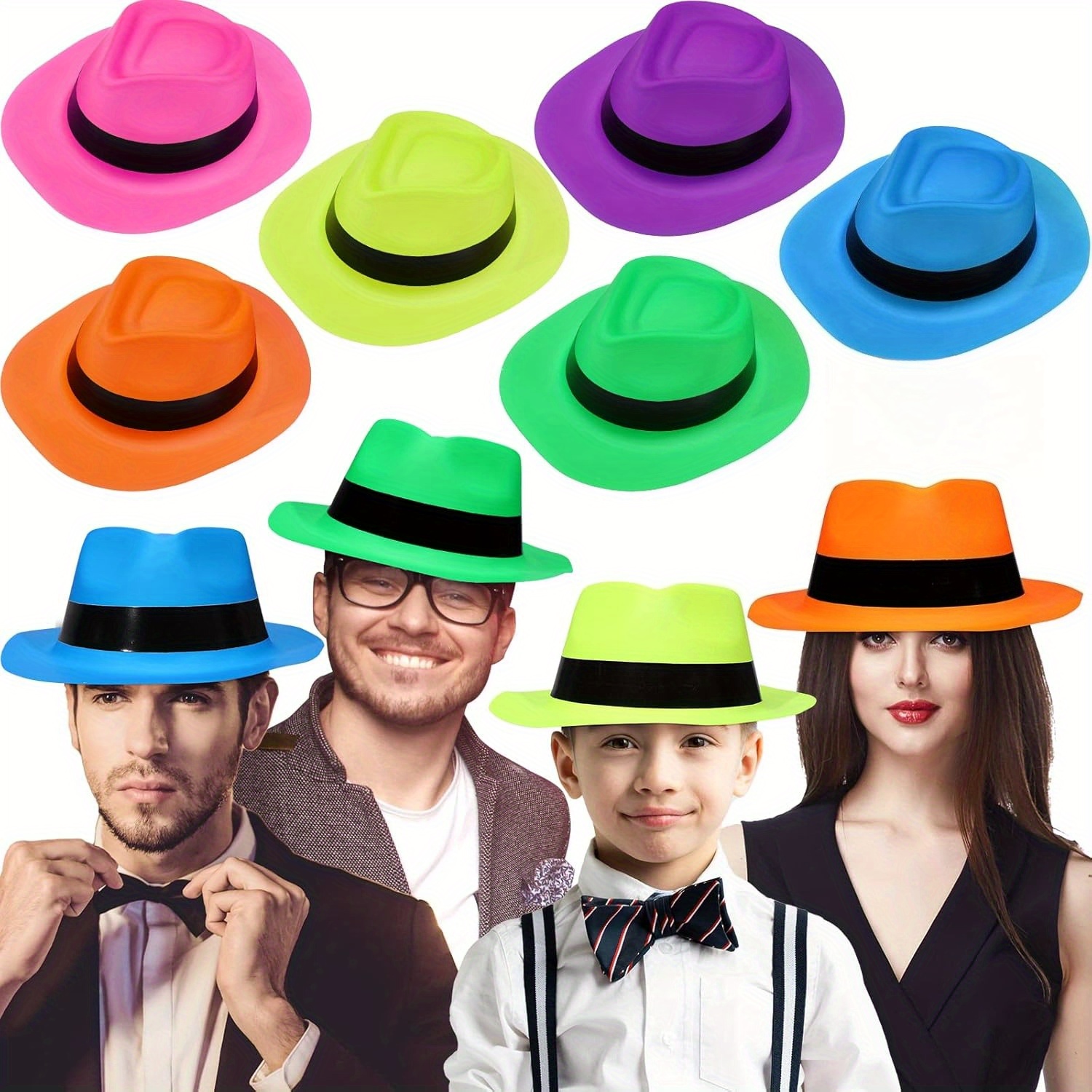 12 Pieces Neon Mafia Style Par - Party Hat Cone 评论和价格
