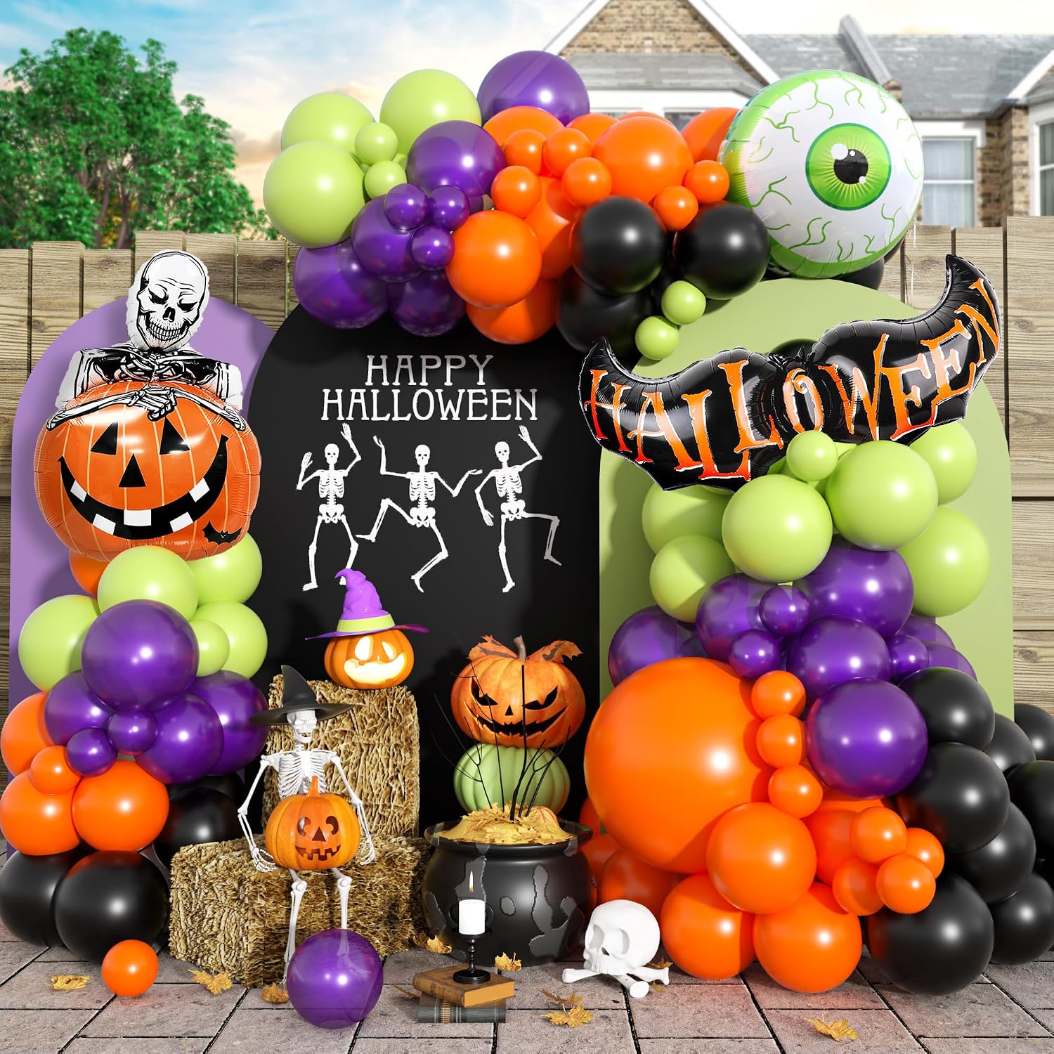 Halloween Balloons Garland Arc - Balloon Arch Kit 评论和价格