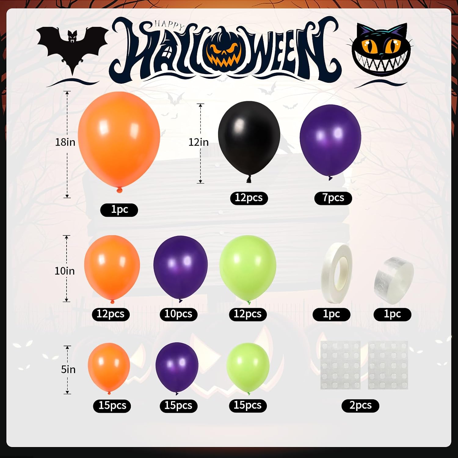 Halloween Balloons Garland Arc - Balloon Arch Kit 评论和价格