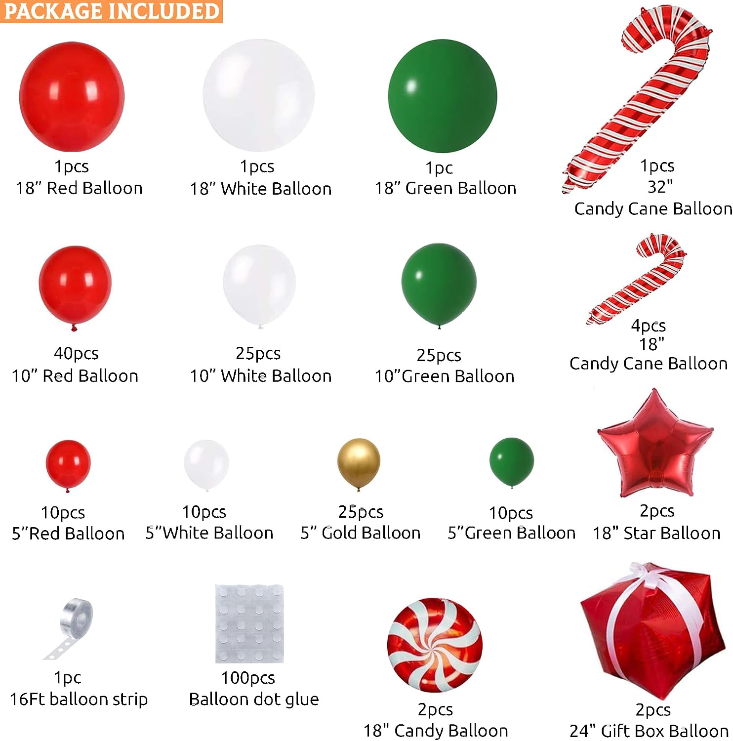 Christmas Balloon Arch Kit, 16 - Balloon Arch Kit 评论和价格