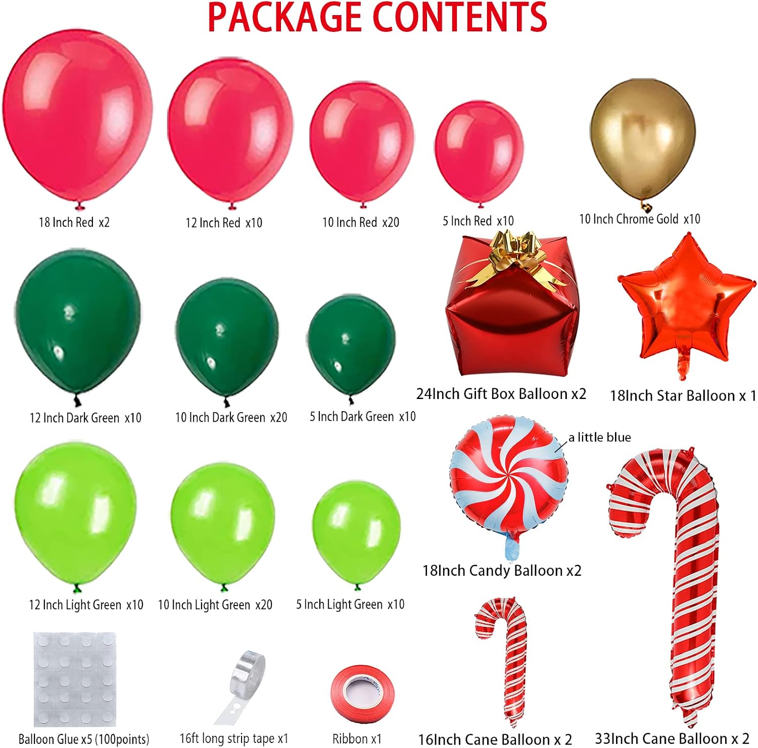 144 Piece Christmas Balloon Ga - Balloon Arch Kit 评论和价格