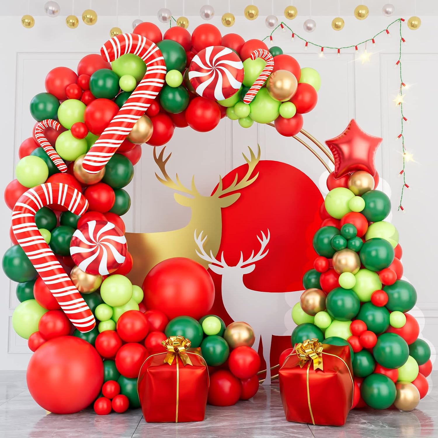 144 Piece Christmas Balloon Ga - Balloon Arch Kit 评论和价格