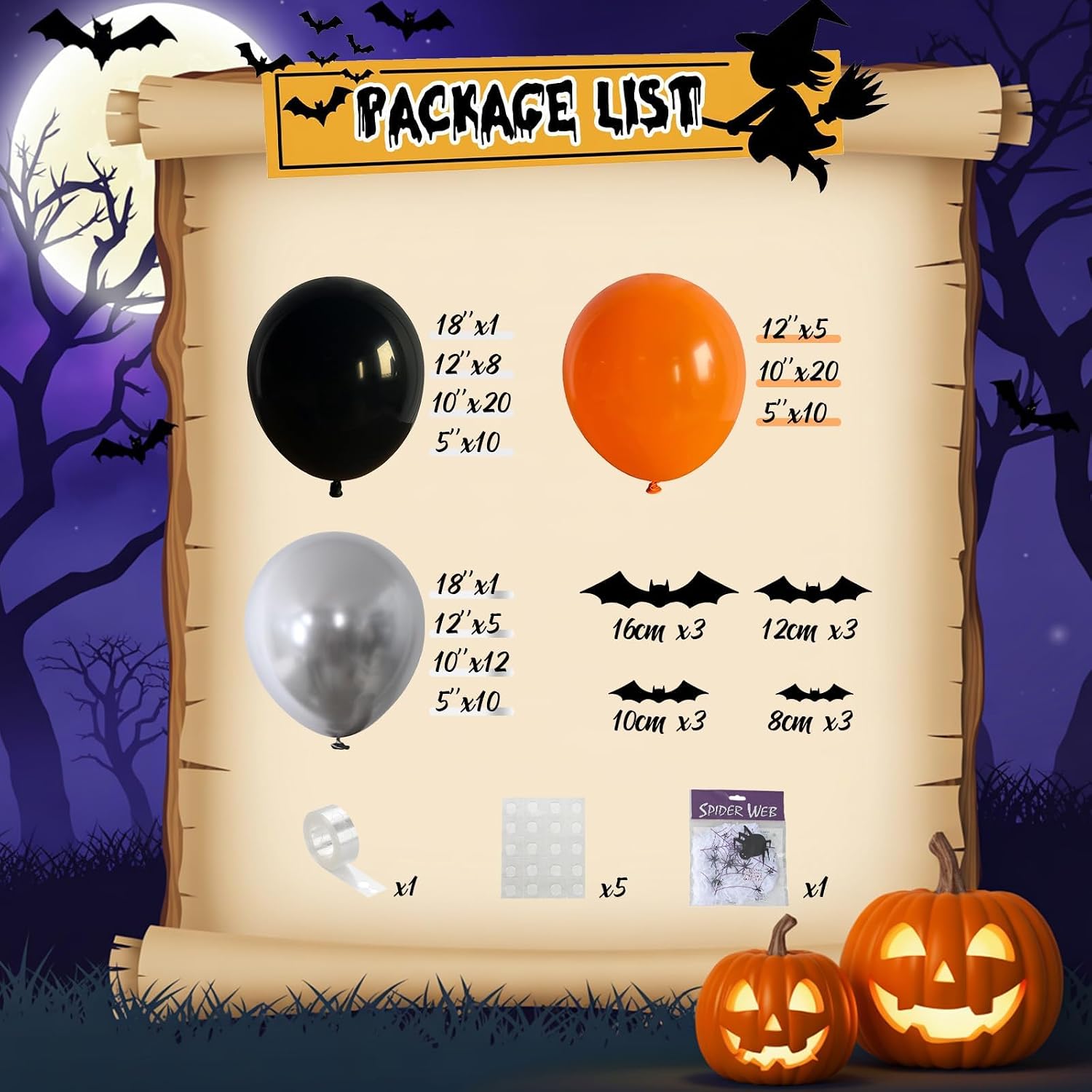 Halloween Balloon Arch Kit Bla - Balloon Arch Kit 评论和价格