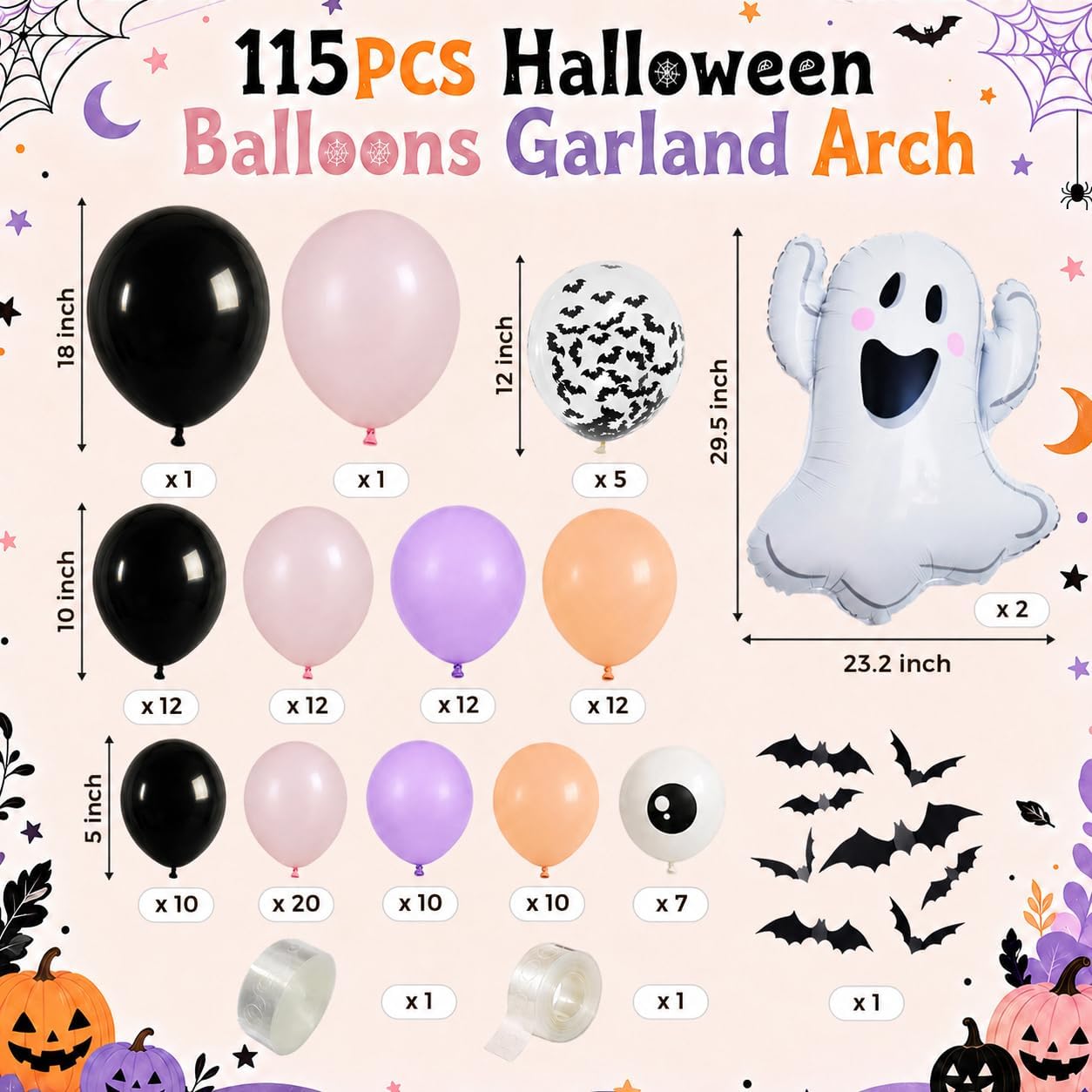 Halloween Balloons Garland Arc - Balloon Arch Kit 评论和价格