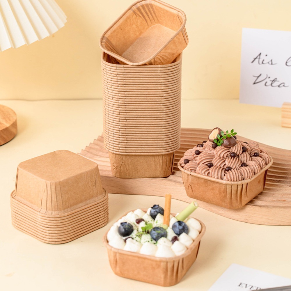 50Pcs Square Muffins Paper Cup - Plastic Cup 50Pcs 评论和价格