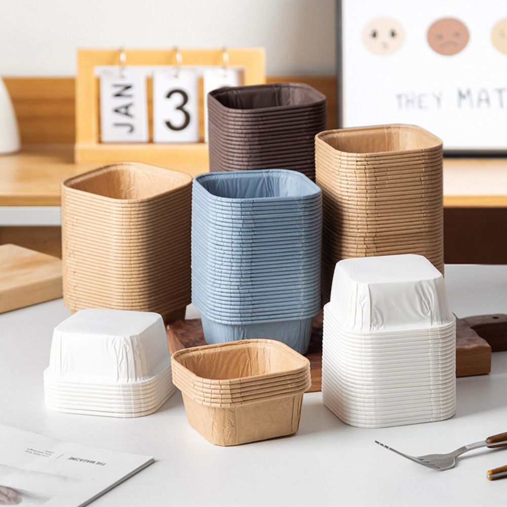 50Pcs Square Muffins Paper Cup - Plastic Cup 50Pcs 评论和价格