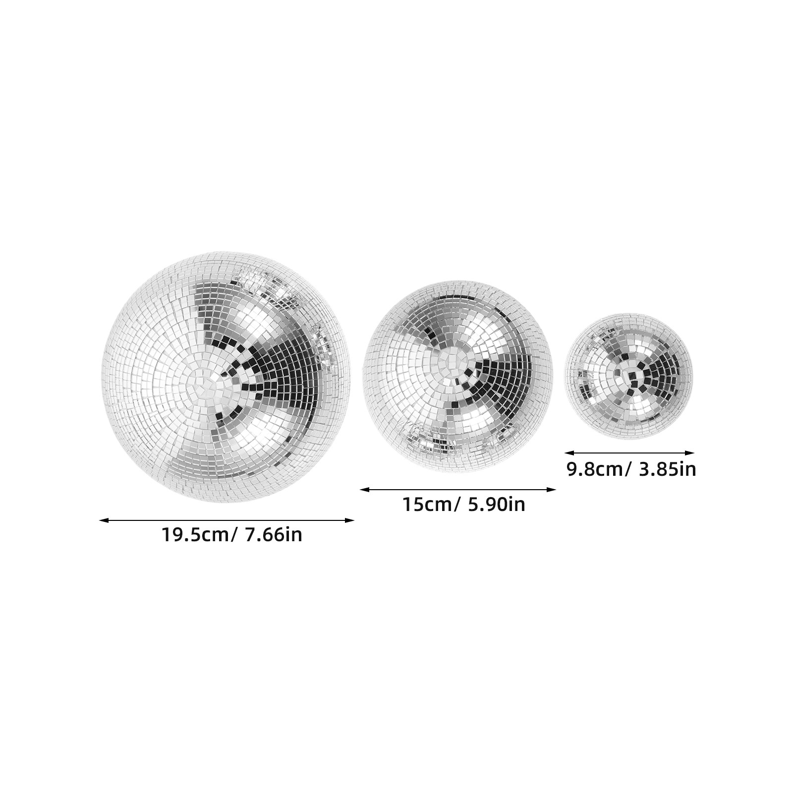 3Pcs Mirror Disco Ball Glass R - Event Party Dj 评论和价格