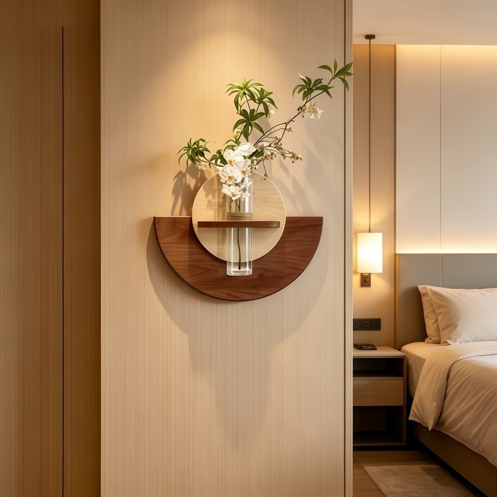 Oval Wood Wall Mount Flower Sh - Flower Wall Panel 评论和价格