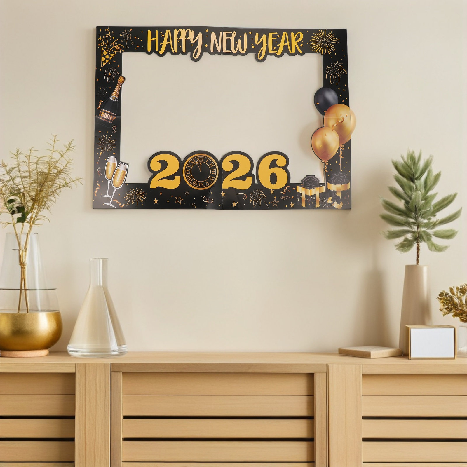 Large Handheld Cardboard New Y - Photo Booth Frame 评论和价格